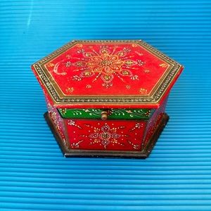 Wooden Painted Box, Trinket Box, Jewelry Organizer, Handmade Hand Painted
